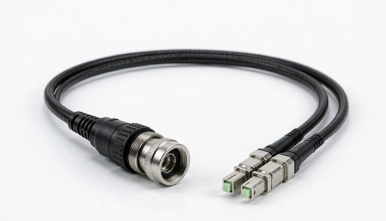 IP67 hardened waterproof fiber optic connector assembly with armored outdoor cable